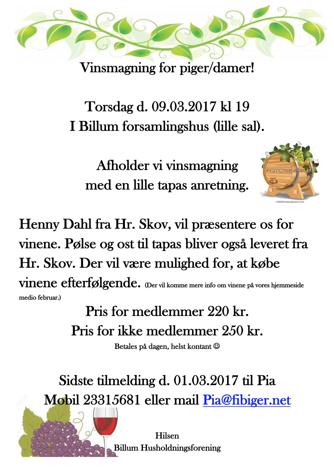 Vinsmagning for piger/damer!