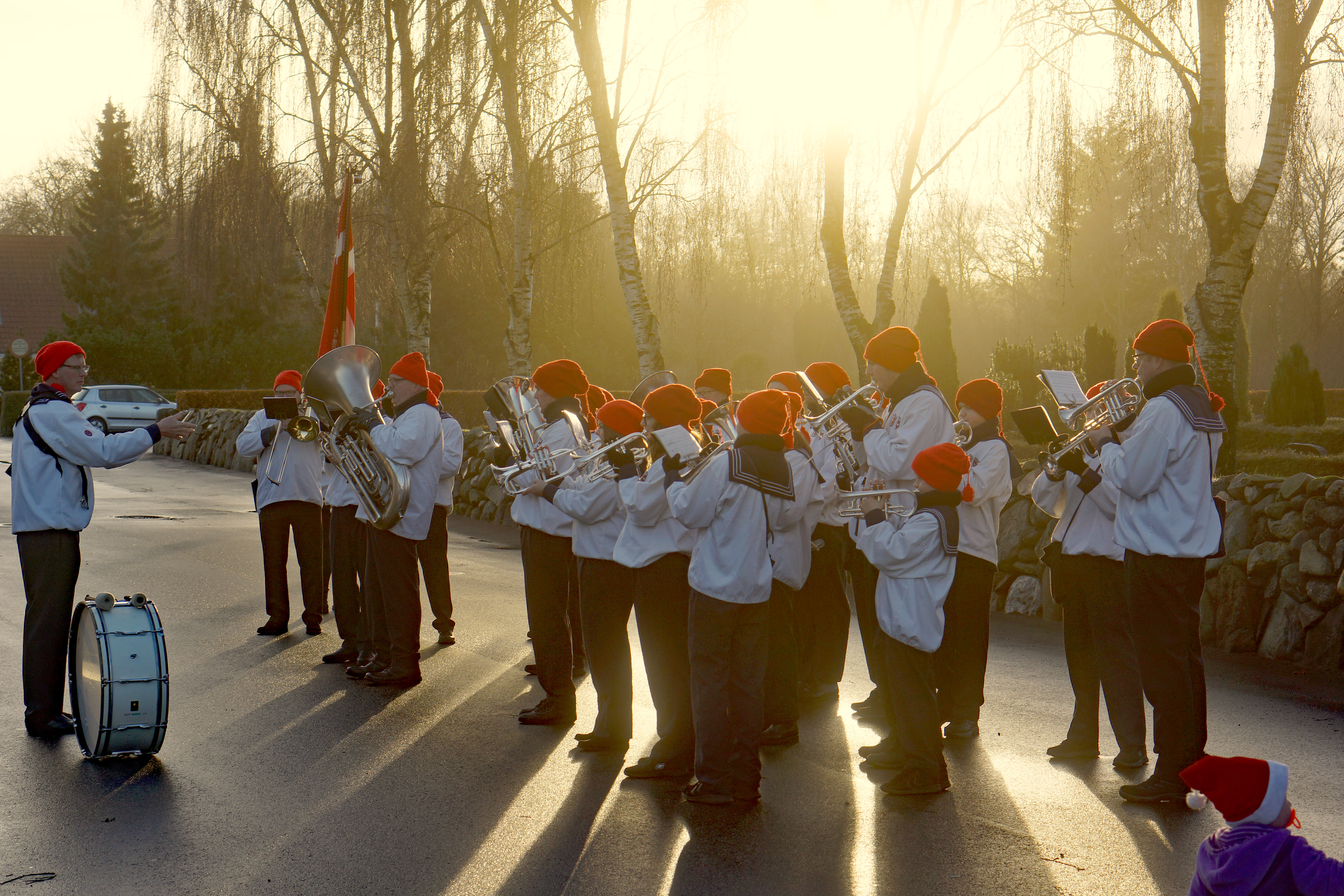 Juleoptog med FDF-orkester i front