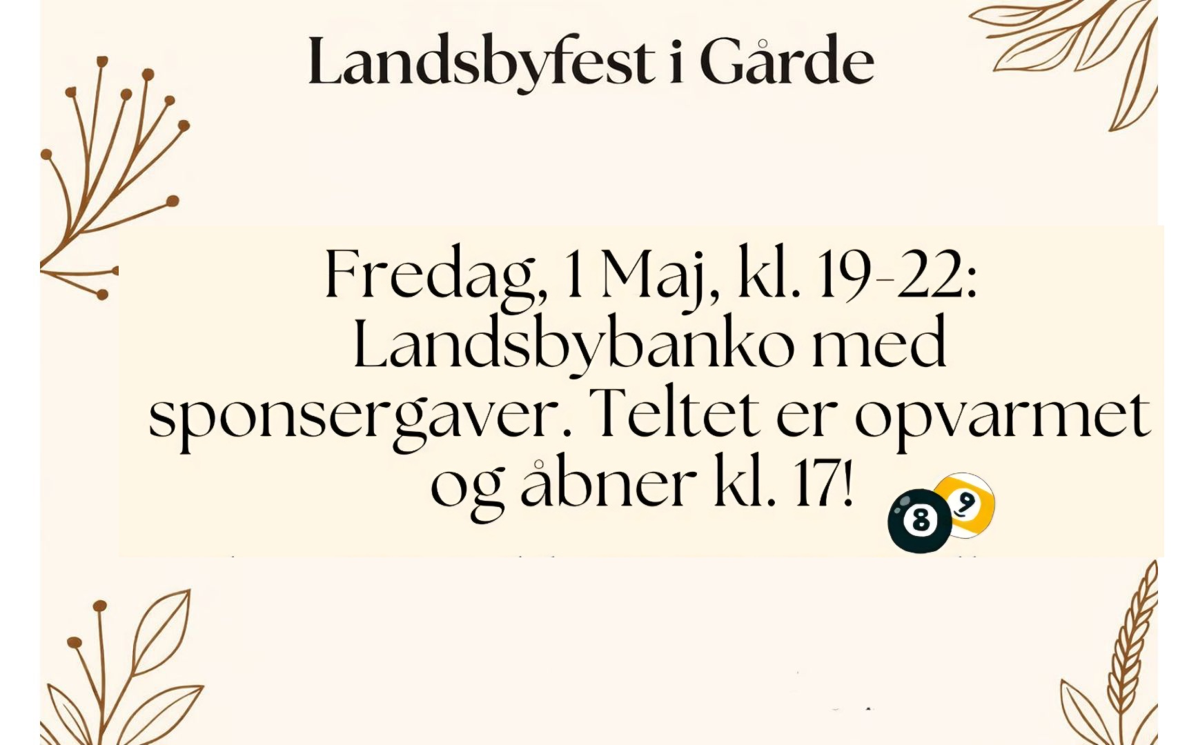 Landsbyfest i Gårde 2026 - Fredag den 1 .maj fra kl.17
