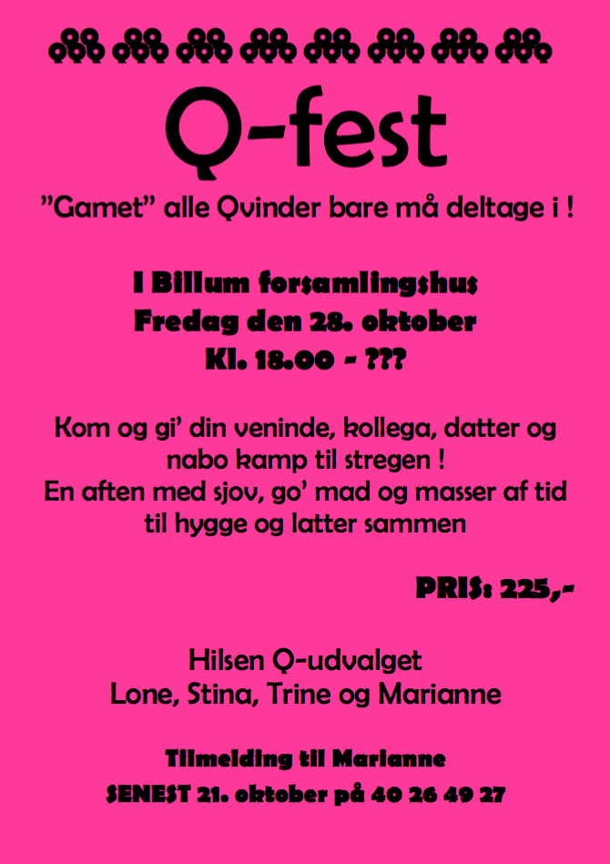 Q-fest - så er der åben for tilmeldinger
