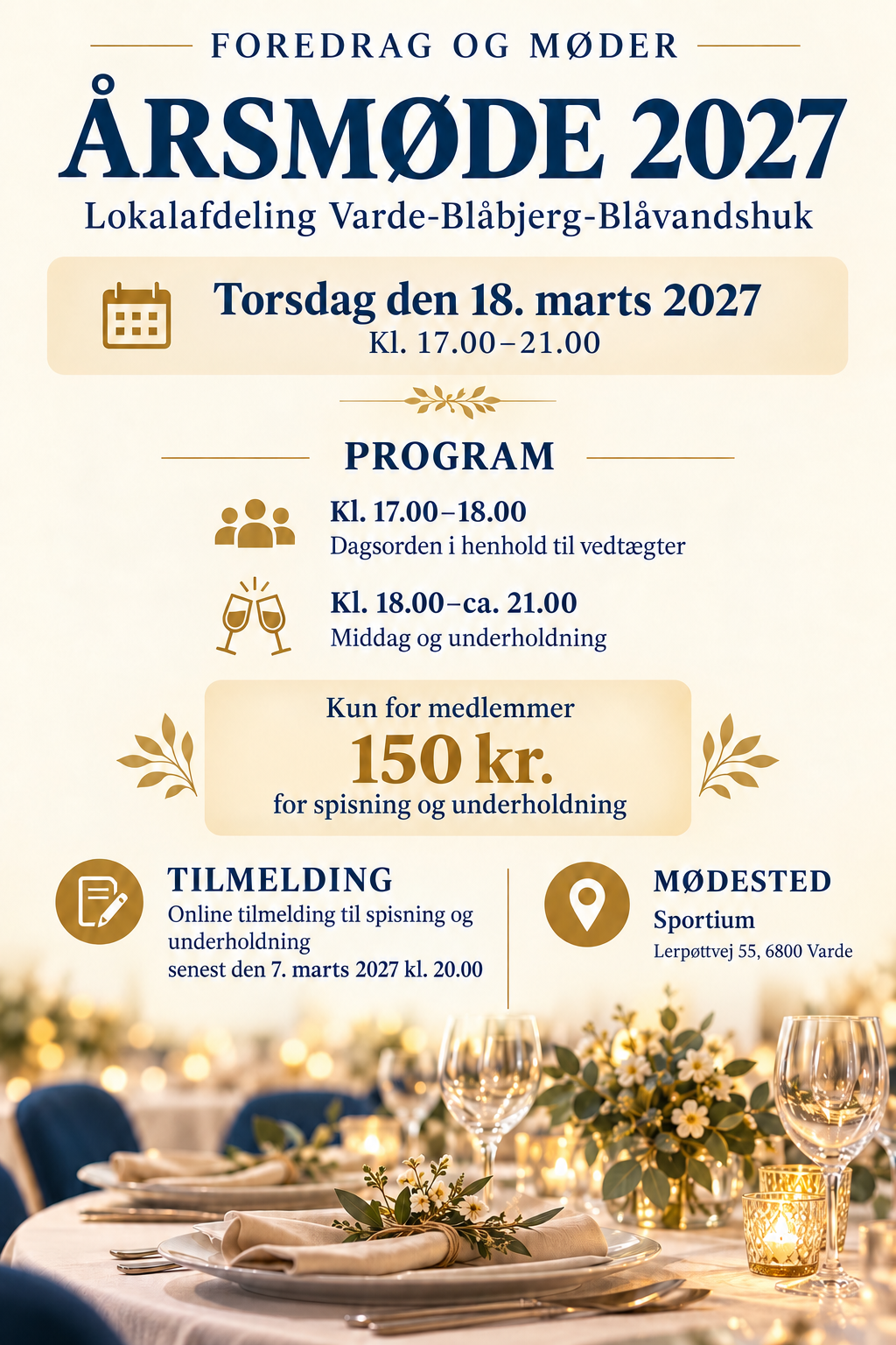 Årsmøde med middag og underholdning