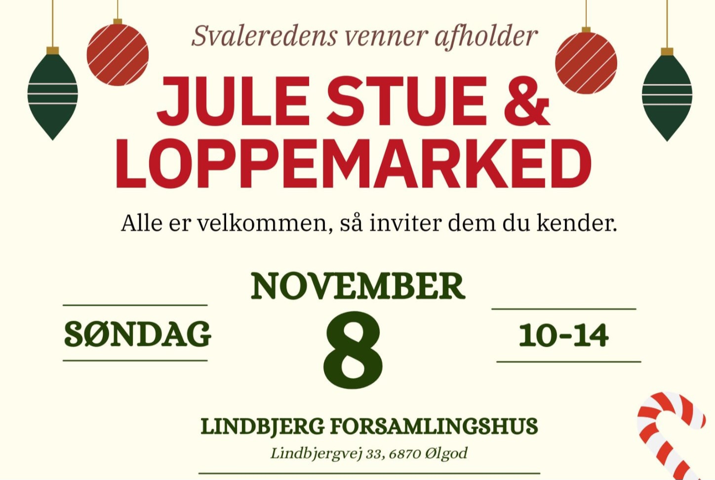 Svaleredens venner inviterer til julestue og loppemarked