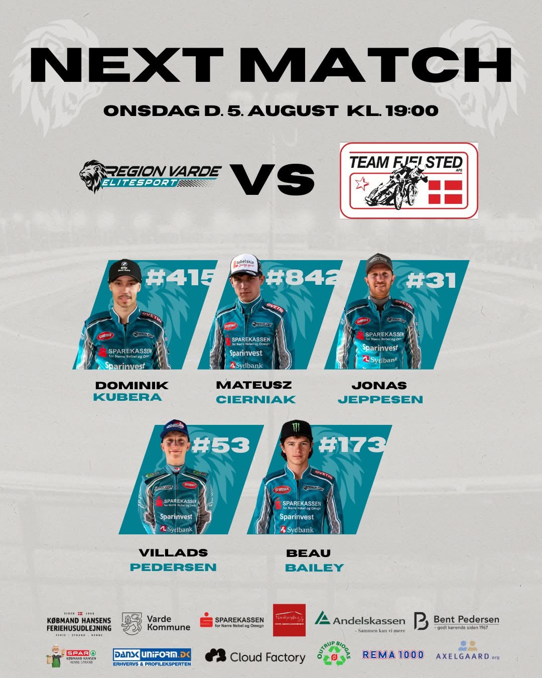 Første hjemmematch i august