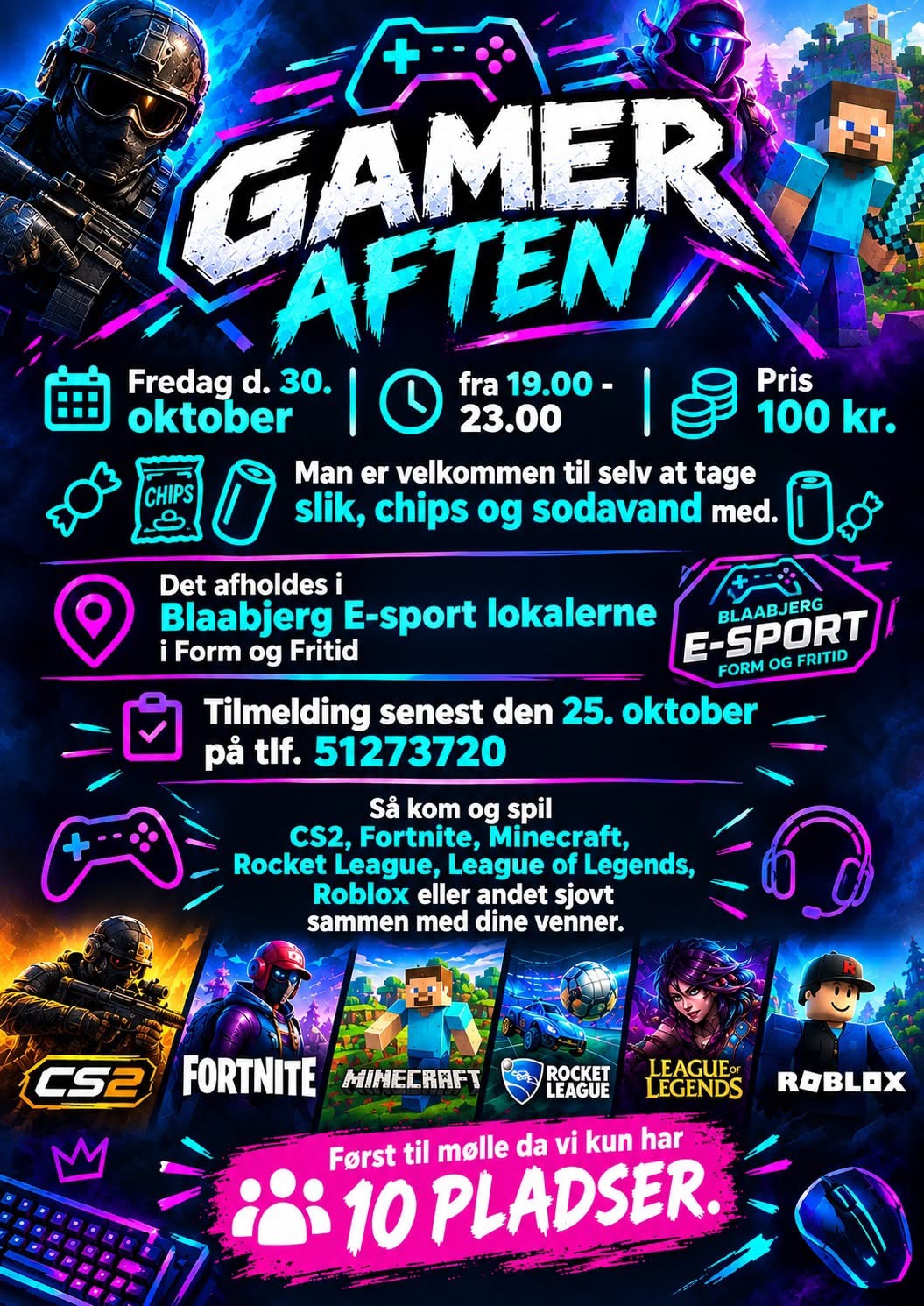 Saml vennerne til en gameraften