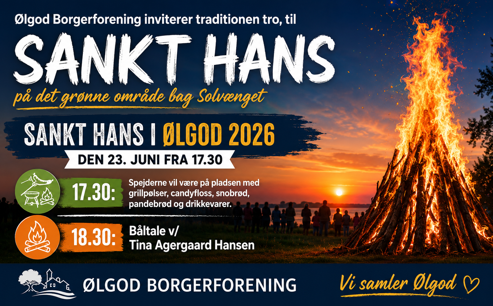 Ølgod Borgerforening inviterer traditionen tro, til Sankt Hans.