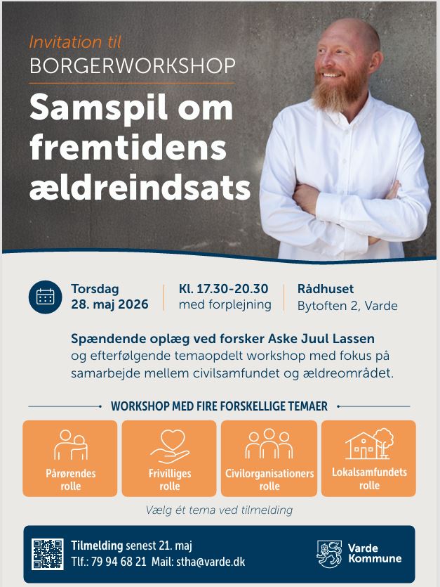 Ældreindsats - Invitation til BORGERWORKSHOP - Samspil om fremtidens ældreindsats