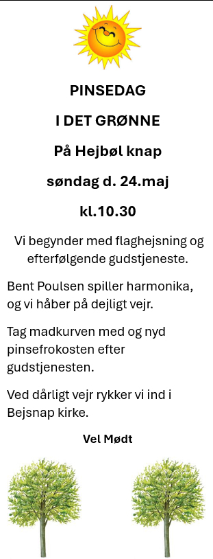 PINSEDAG I DET GRØNNE - På Hejbøl knap