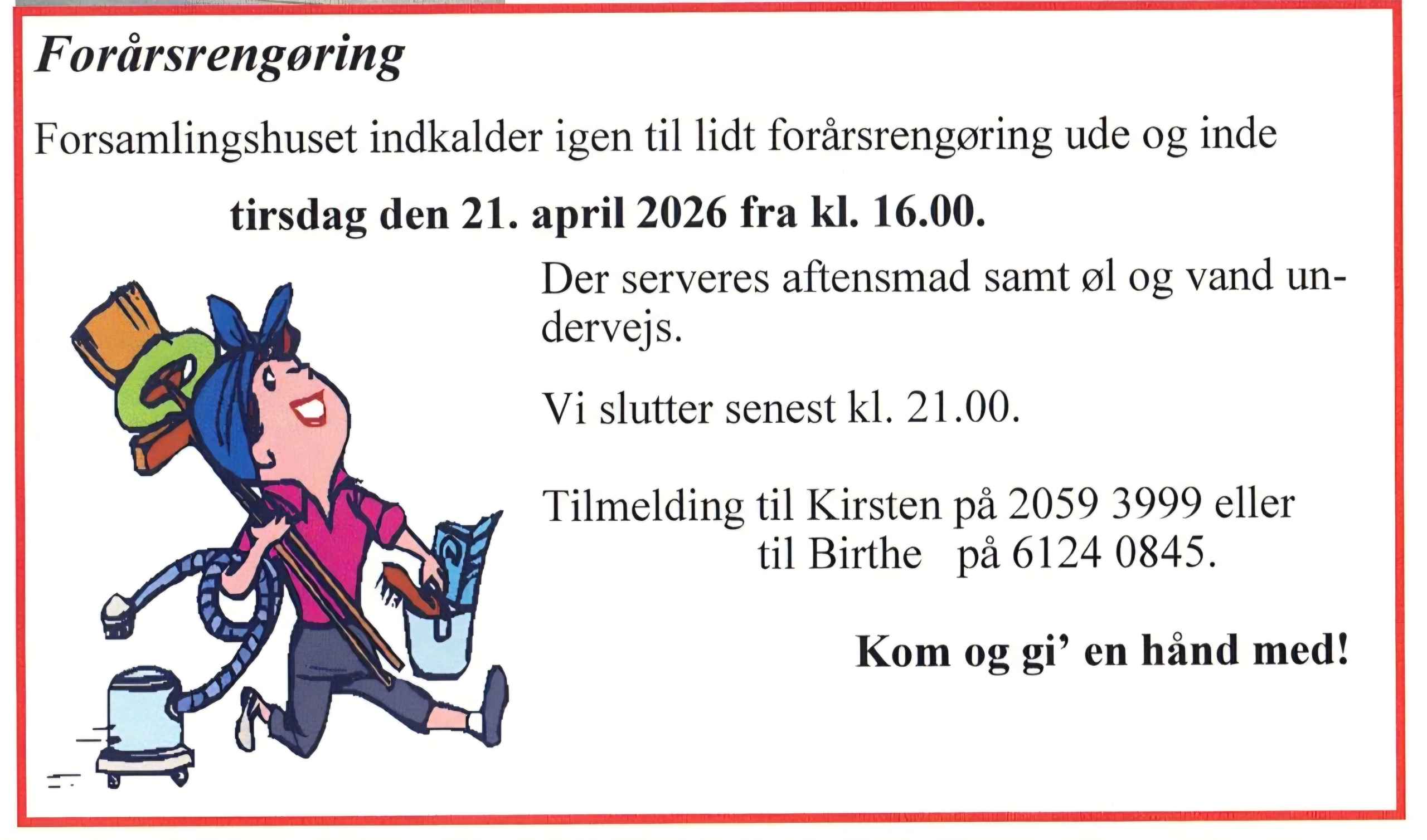 Forårsrengøring i Strellev Forsamlingshus