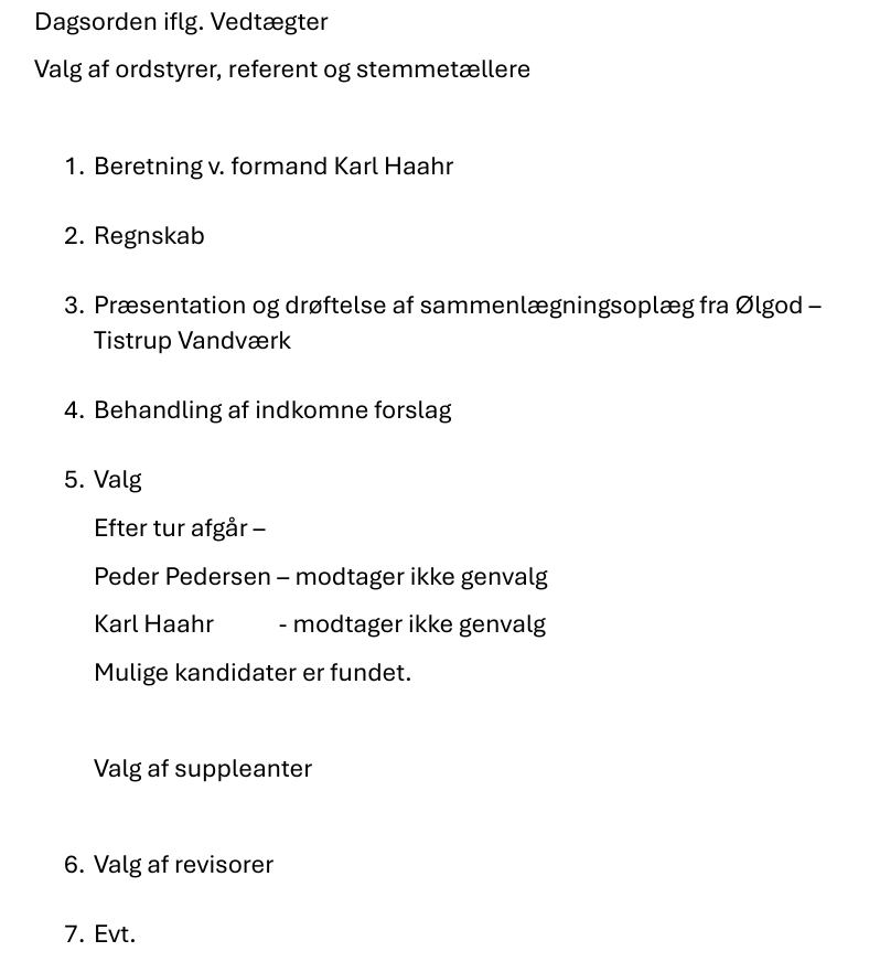 Generalforsamling Gårde Vandværk