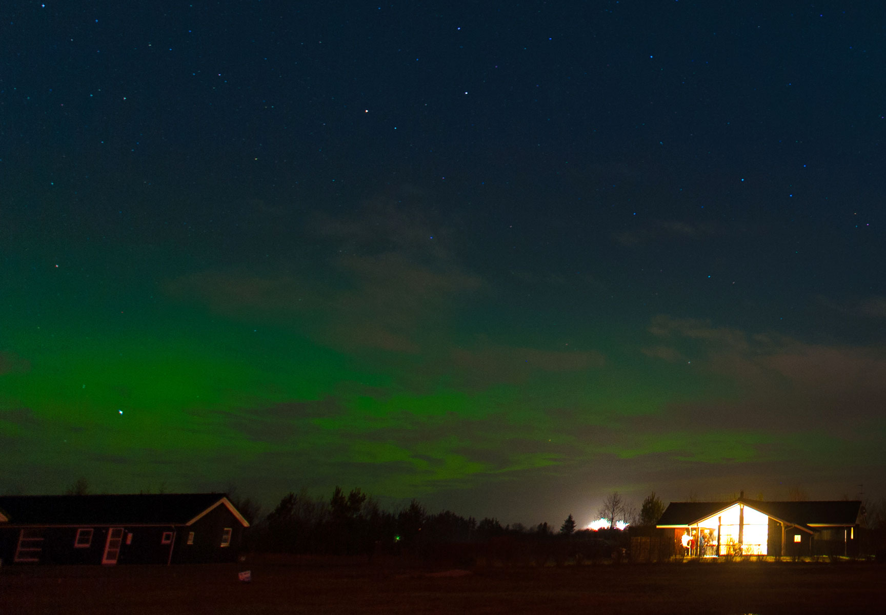 Nordlys ved Kvie Sø nytårsaften
