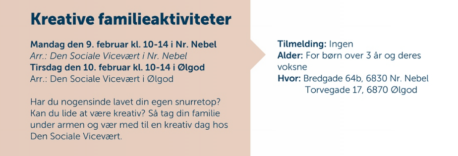 Kreative familieaktiviteter hos Den Sociale Vicevært i Vinterferien