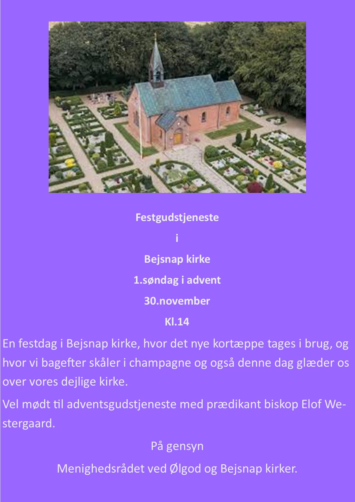 Festgudstjeneste i Bejsnap kirke - 1.søndag i advent