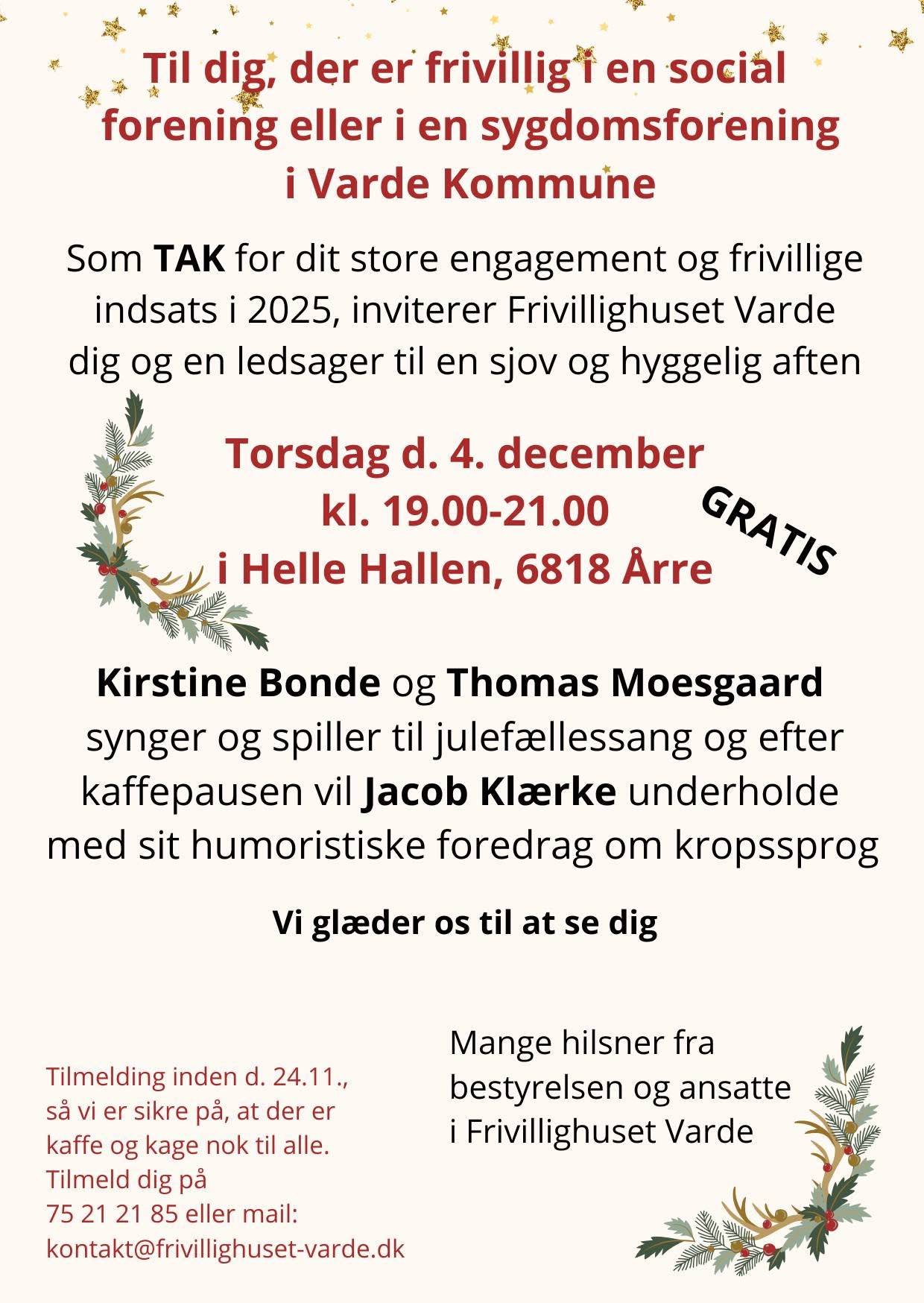Hyggelig aften for frivillige