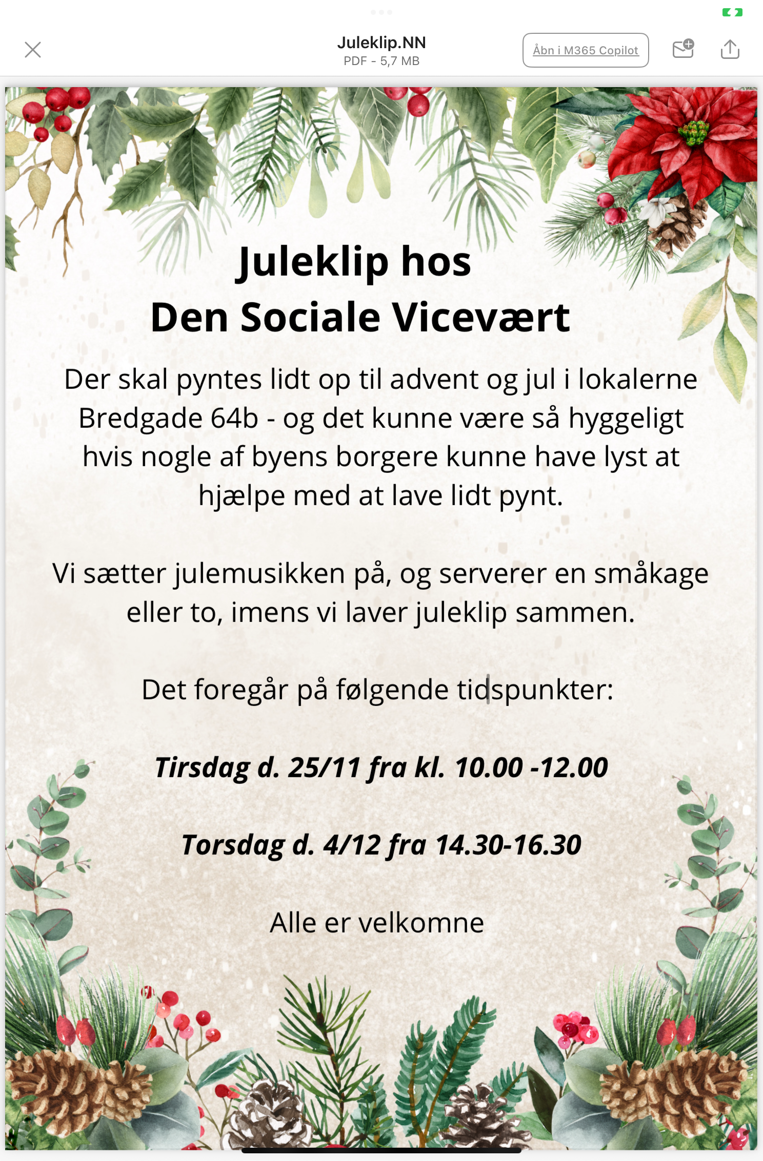 Juleklip og hygge hos Viceværten