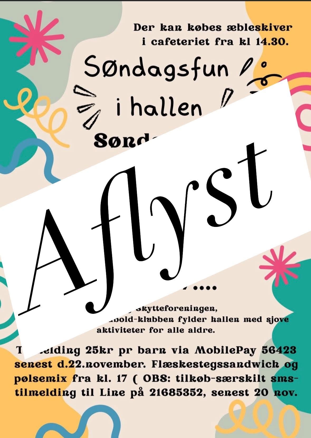 Søndagsaktiviteter og æbleskiver i hallen