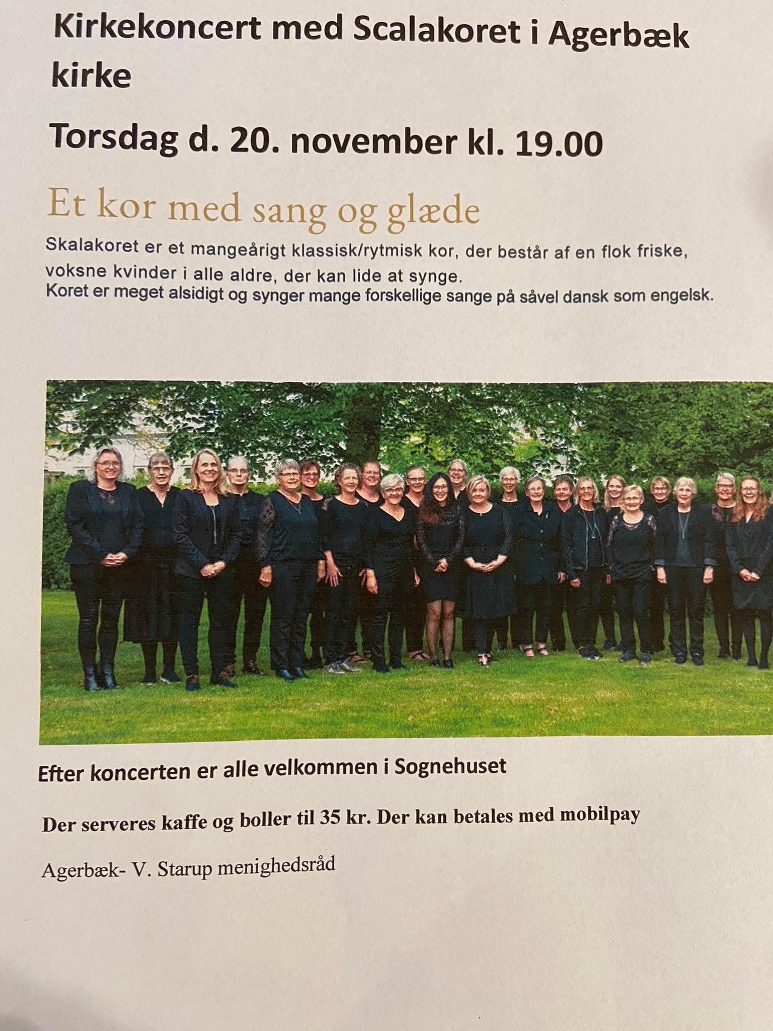 Kirkekoncert med Scalakoret torsdag