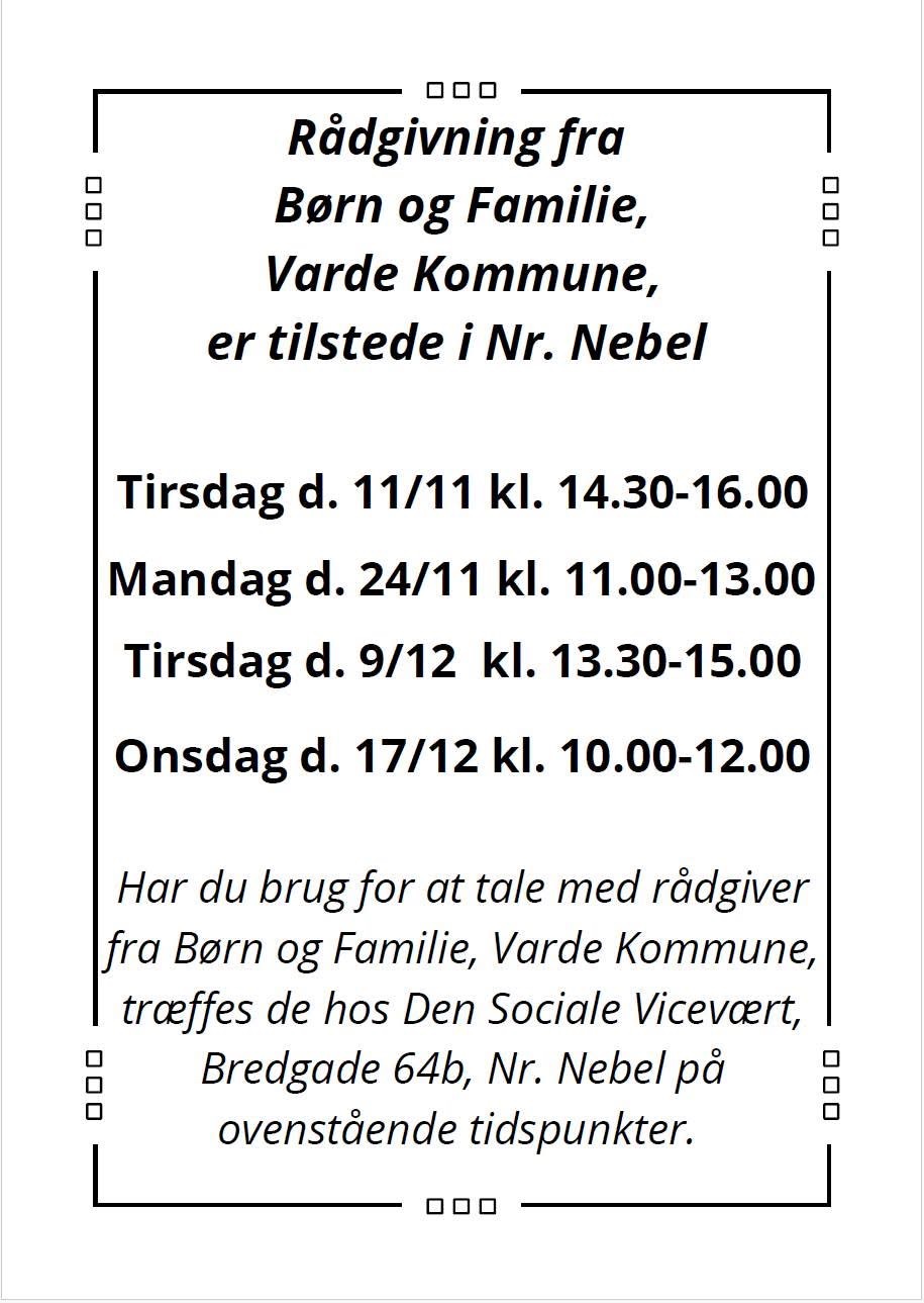 Rådgivning i Nr. Nebel tilbydes
