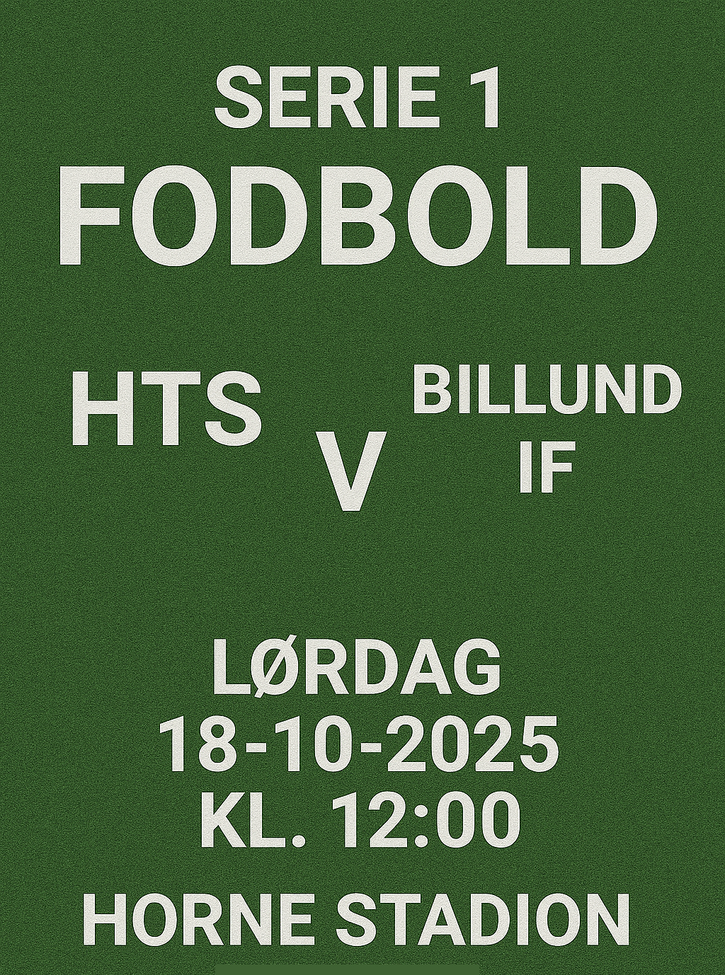 Serie 1 fodbold. HTS møder Billund IF i den sidste hjemmekamp for i år