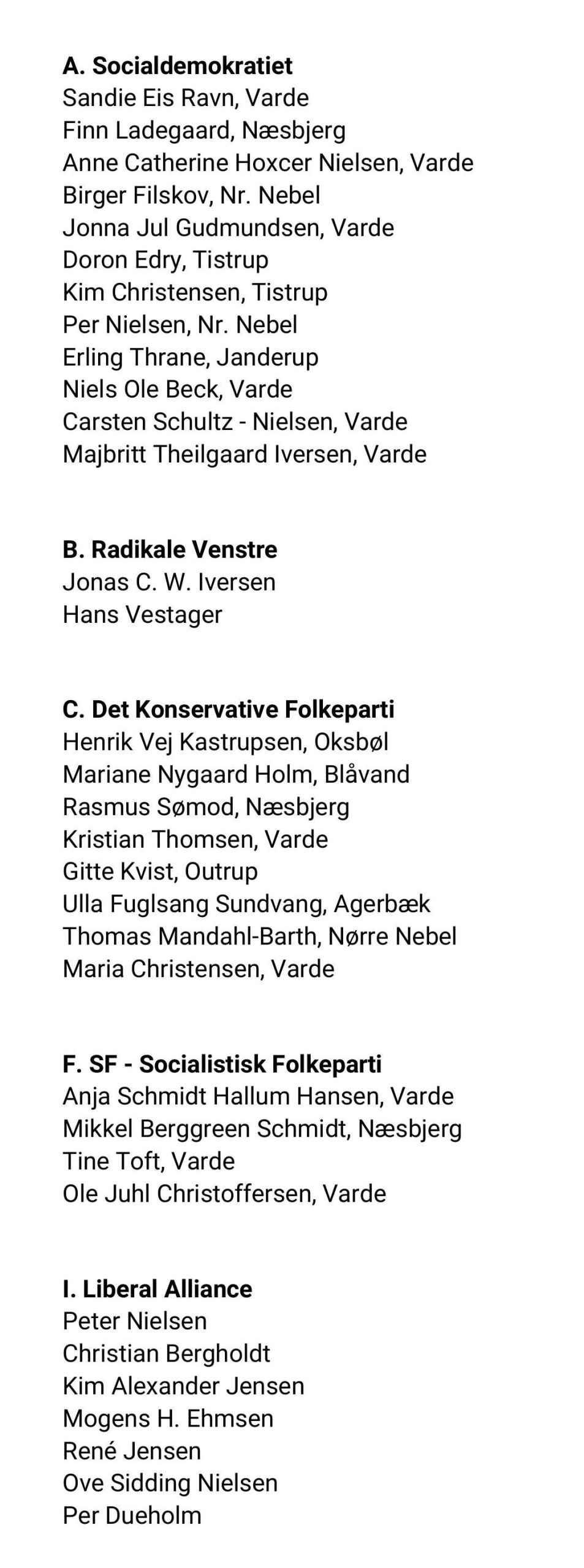 Kommunalvalg: Partier, kandidater og valgforbund i Varde Kommune