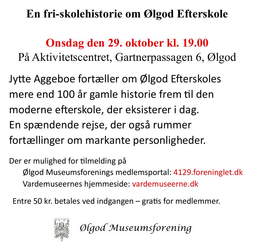 Foredrag med Forstander Jytte Aggeboe, Ølgod Efterskole