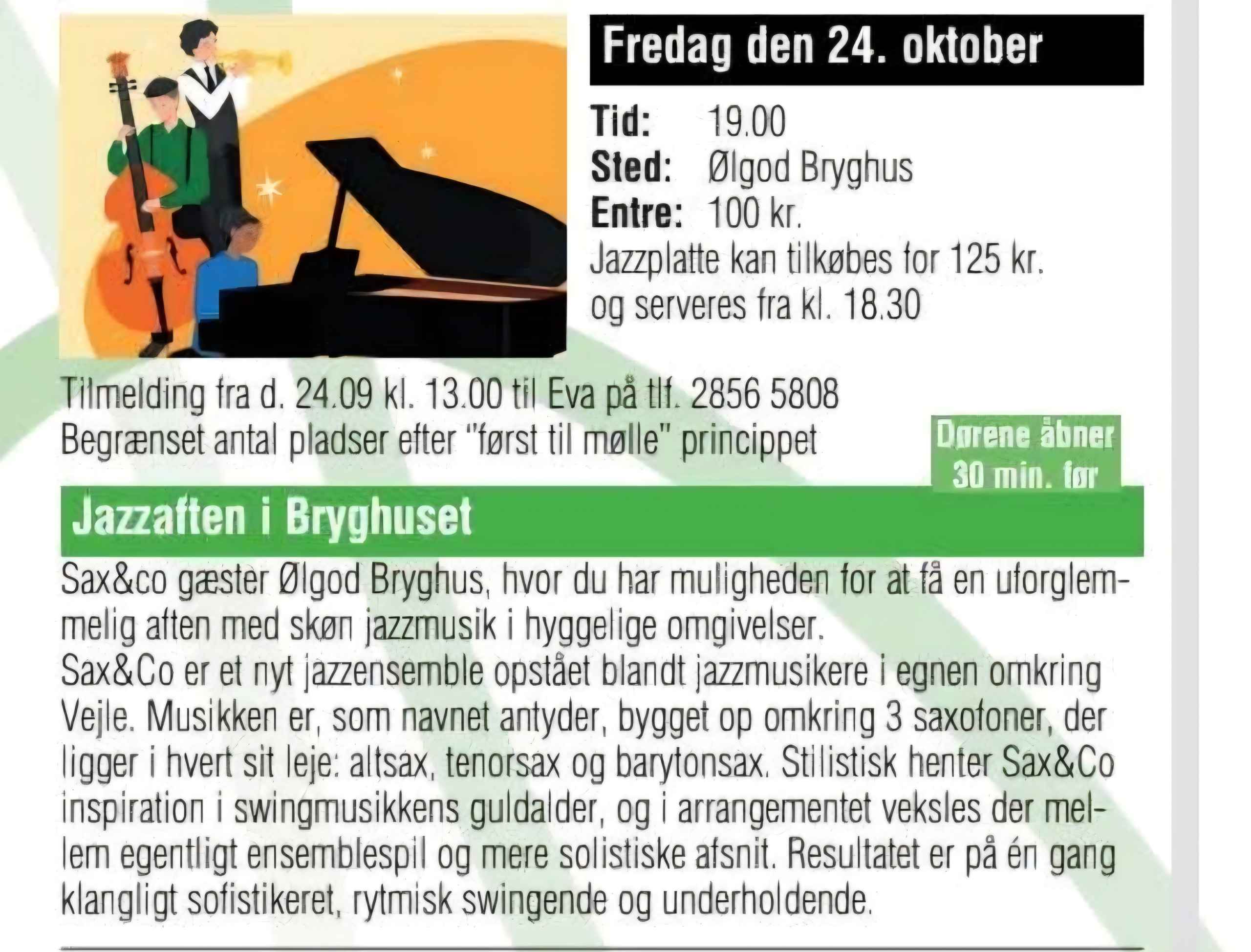 Jazzaften i Ølgod Bryghus - Jazzplatte kan tilkøbes