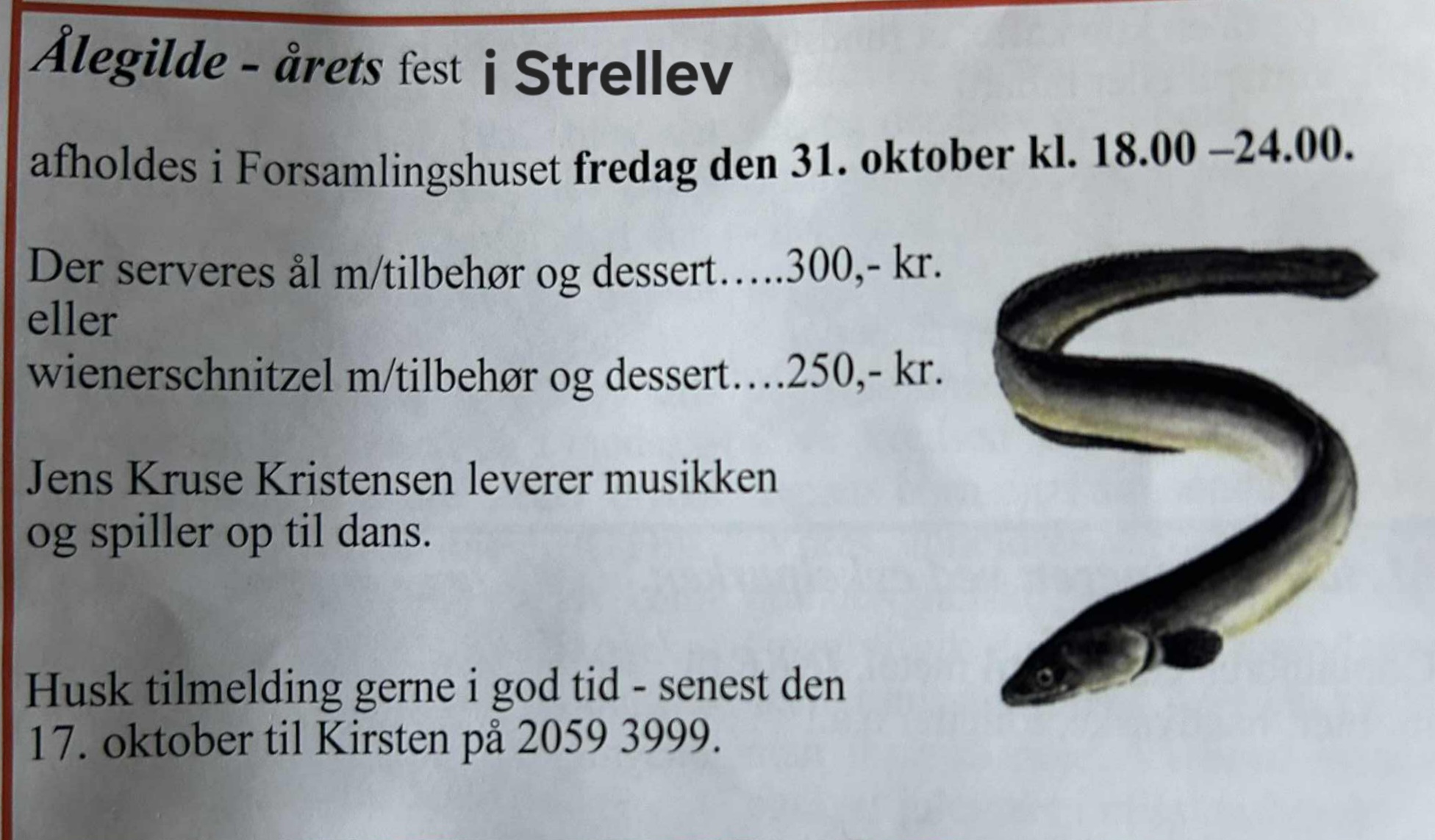 Ålegilde årets fest i Strellev