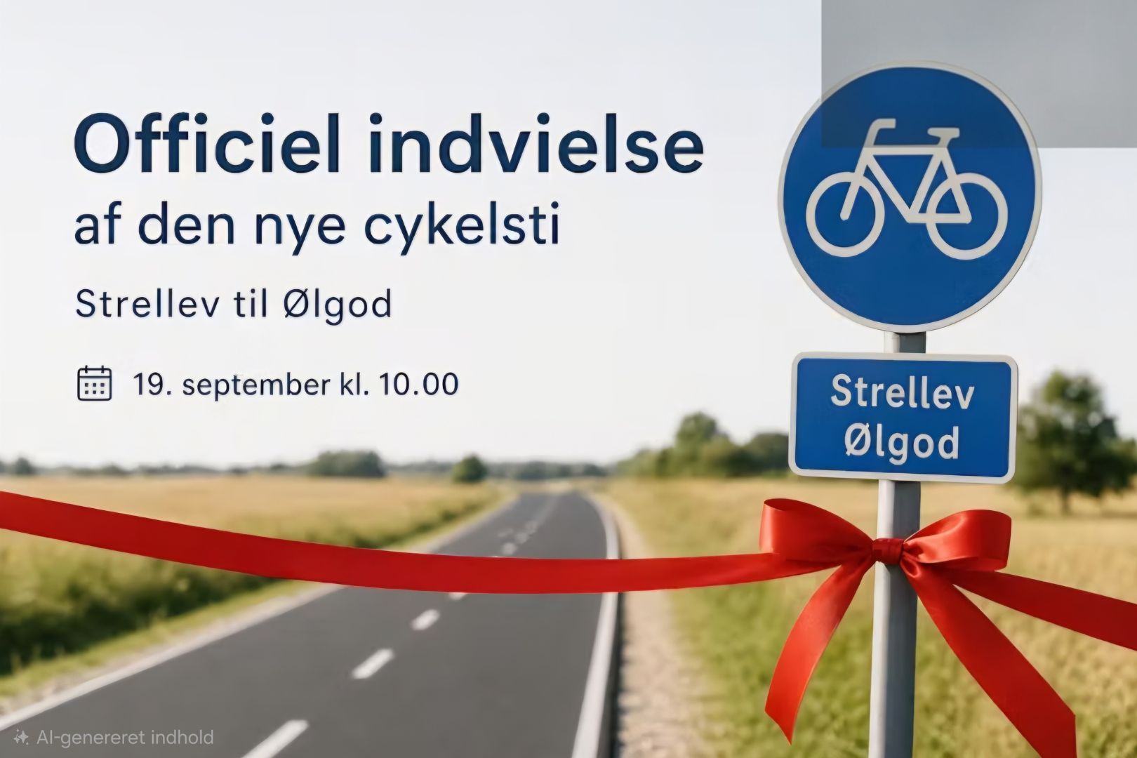 Officiel Indvielse af den nye Cykelsti fra Strellev til Ølgod den 19/9 kl.10