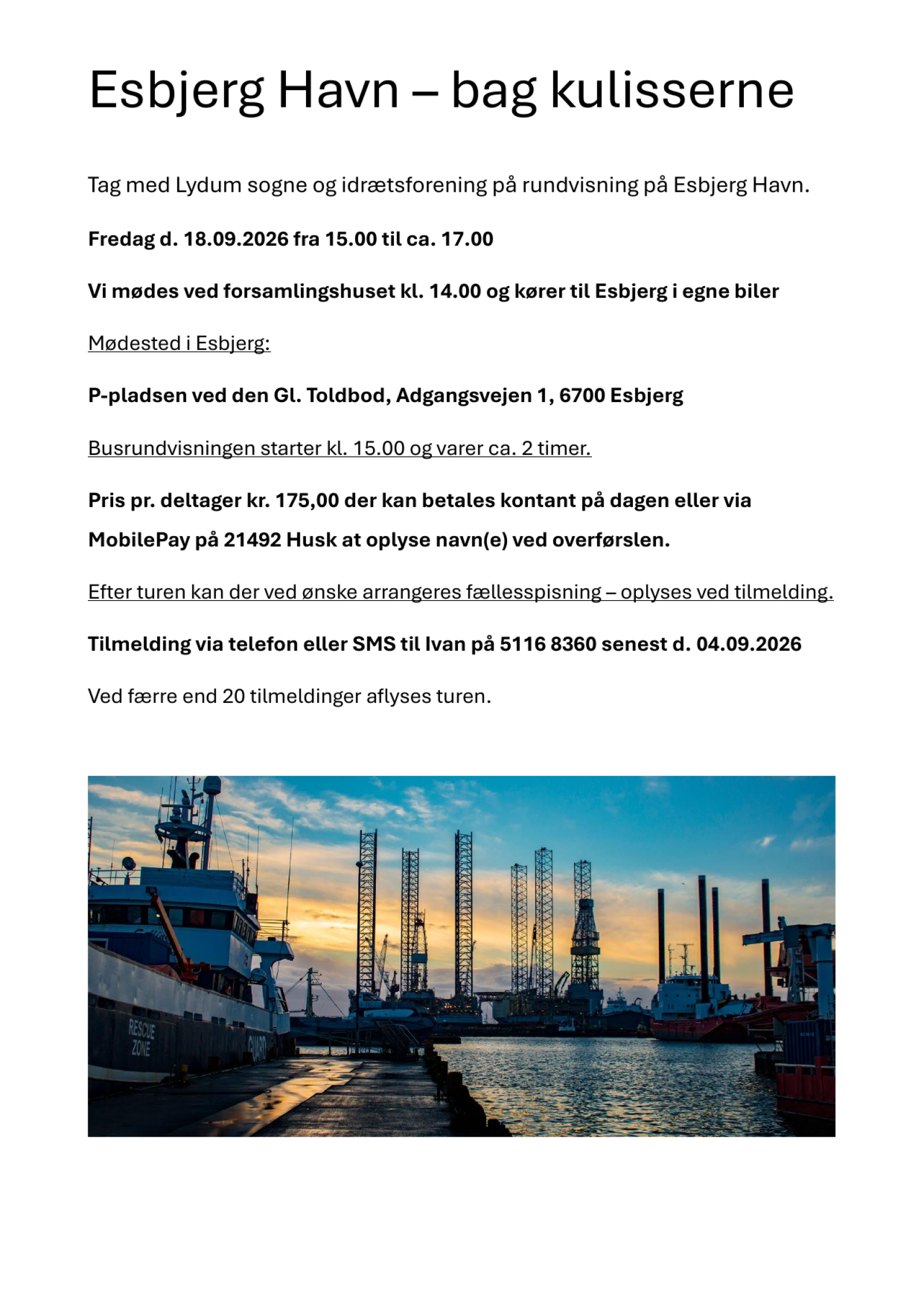 Udflugt til Esbjerg Havn